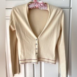 Versace Classic ivory cropped Cardigan women 38